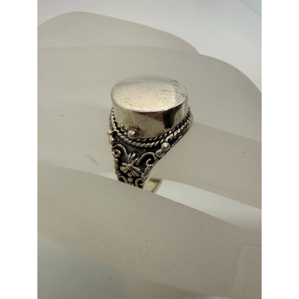 Vintage Sterling Silver Celtic Poison Ring Hinged Lid Statement Ring Size 7.75 - Picture 2 of 13
